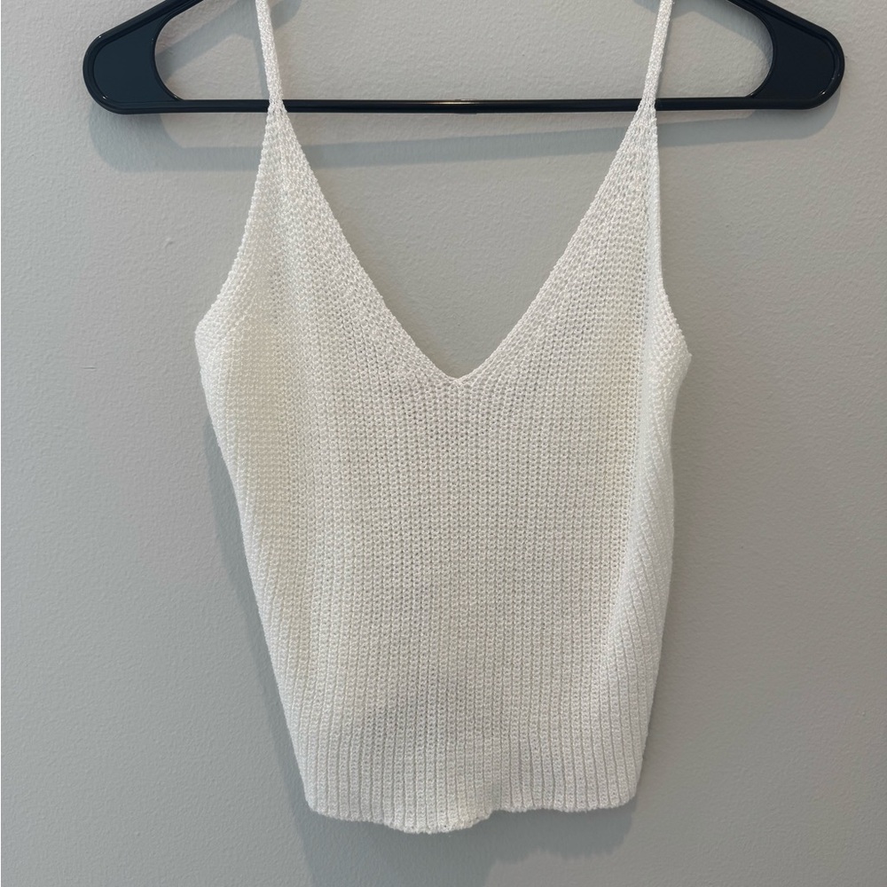 Elegant White Knit Women's Top